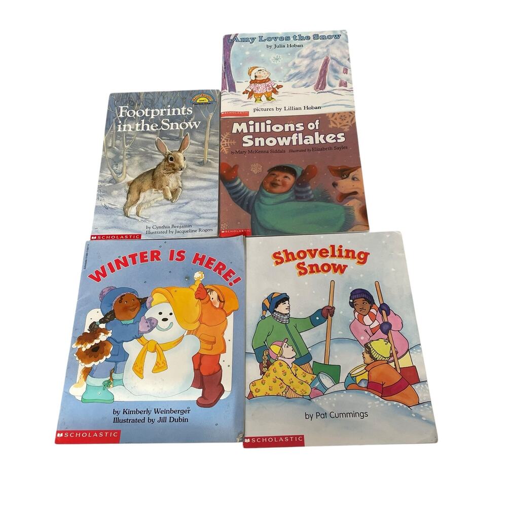 Vintage Scholastic Book Lot of 5 Winter Snow Theme Children Paperbacks 1989-90s